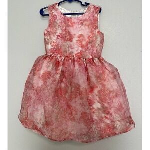 Est. 1989 Place Girls Pink Floral Organza Dress Size 5 Special Occasion Party